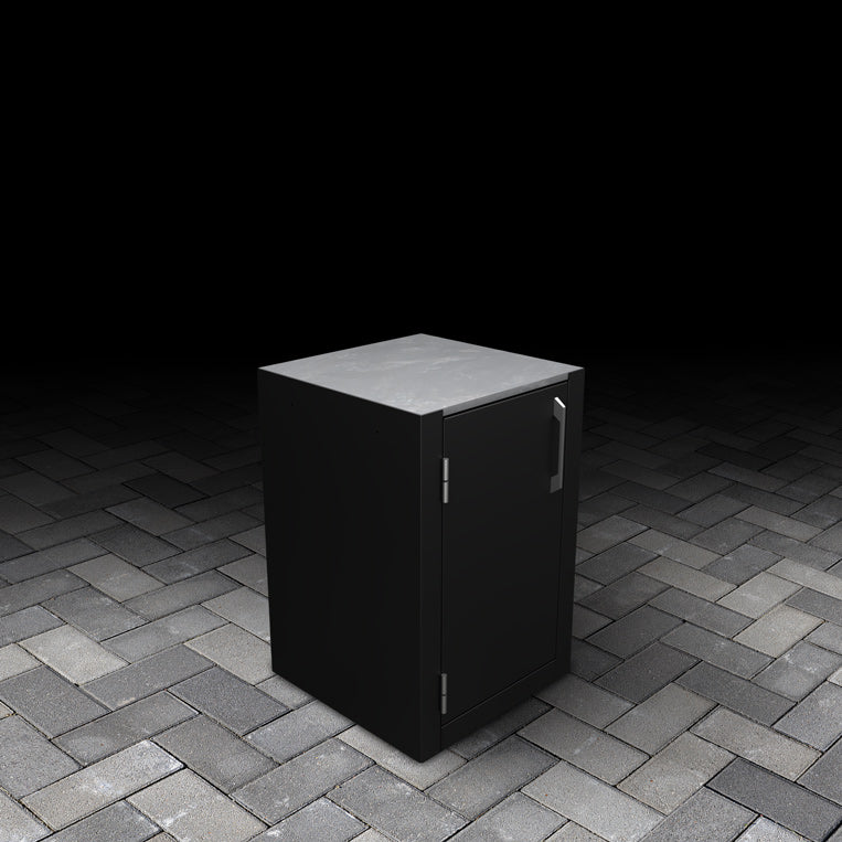 Outdoor Single Door Cabinet with a stainless steel handle and soft-close door.