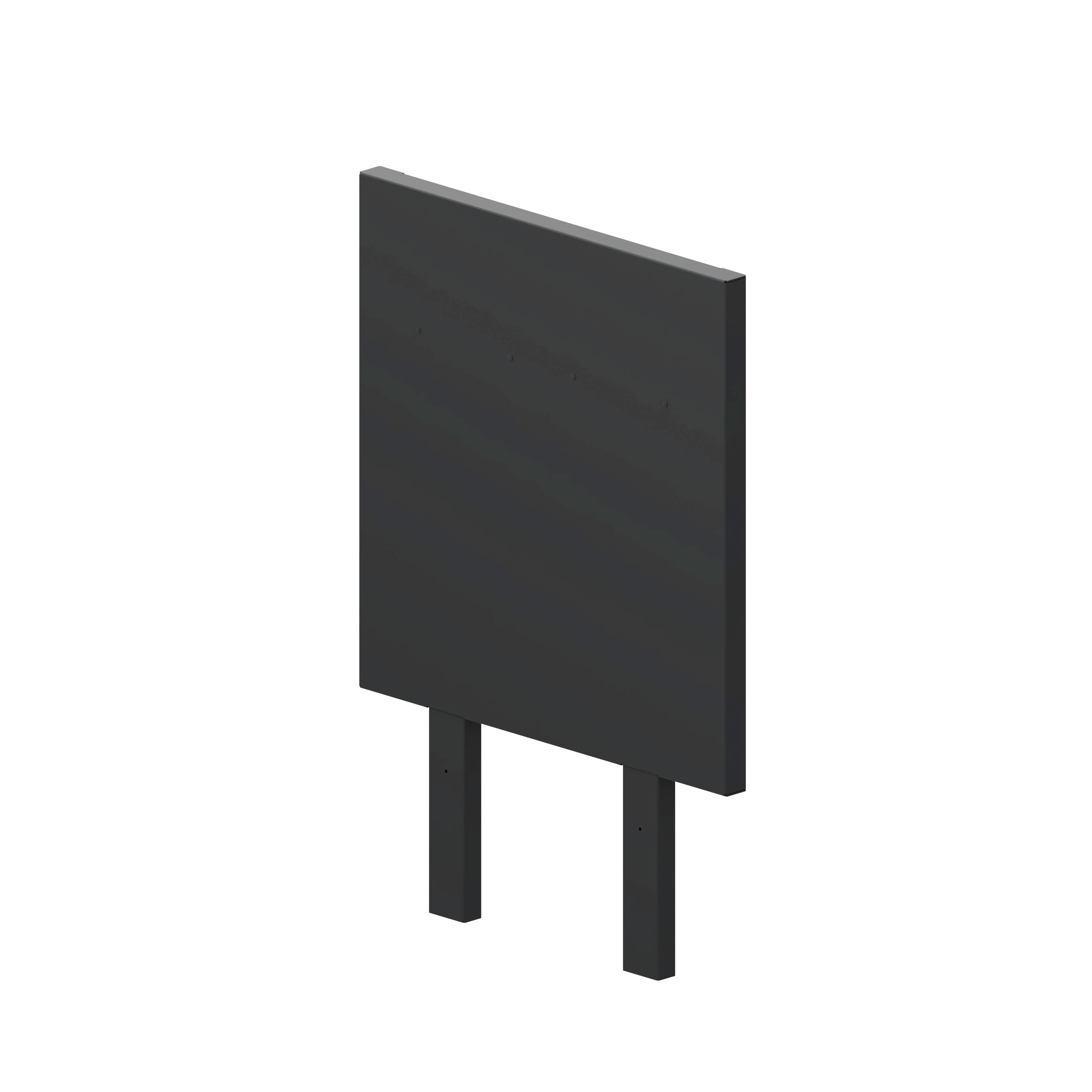 Stainless-steel back panel on a white background.